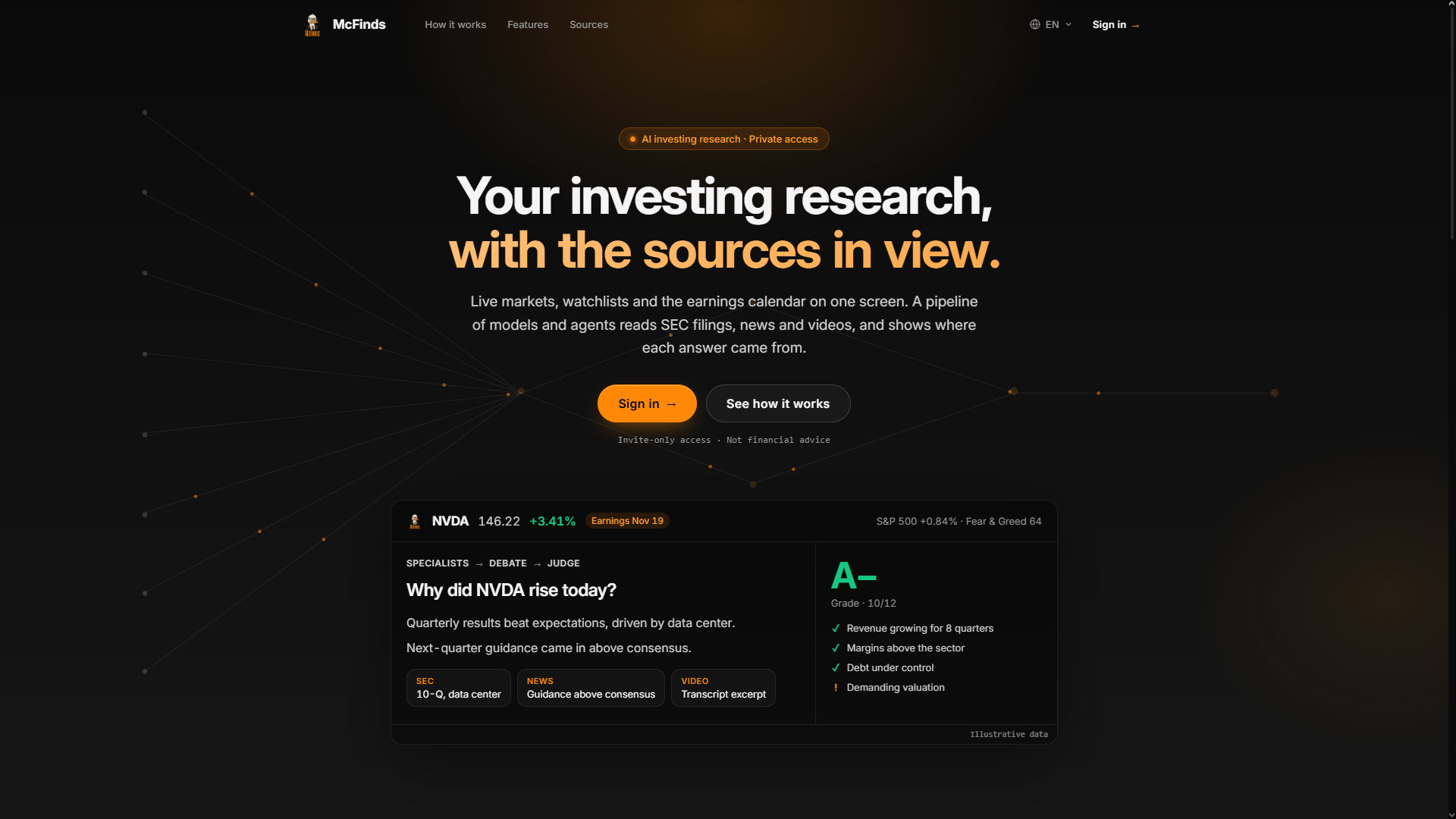 McFinds landing page